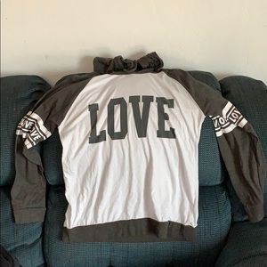 Long sleeve shirt with hoodie